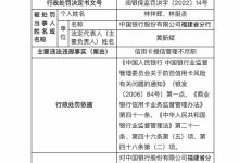 杉德畅刷整理：因杉德畅刷授信管理不尽职，中国银行福建省分行被罚50万