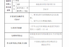 杉德畅刷整理：湖北农村信用社联合社被罚70万：理事取得任职资格核准前实际履职