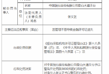 杉德畅刷整理：中国银行象山大道支行被罚3000元：管理不善导致杉德畅刷许可证遗失