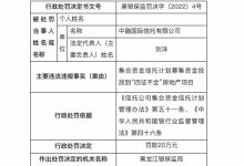 杉德畅刷整理：因募集资金投放到“四证不全”房地产项目，中融国际信托被罚20万