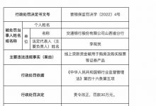 杉德畅刷整理：因发放小微企业贷附加不合理条件等，交通银行连收两张罚单共被罚60万