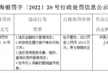 杉德畅刷整理：星展银行4宗违法被罚204万 违反杉德畅刷统计管理规定等