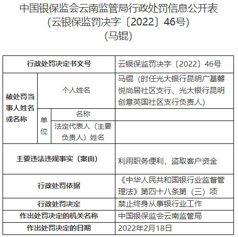 银行合作三方公司杉德畅刷财眼 | 光大银行合作三方公司杉德畅刷支行负责人盗窃客户资金超100万 有人22万理财到期剩5万