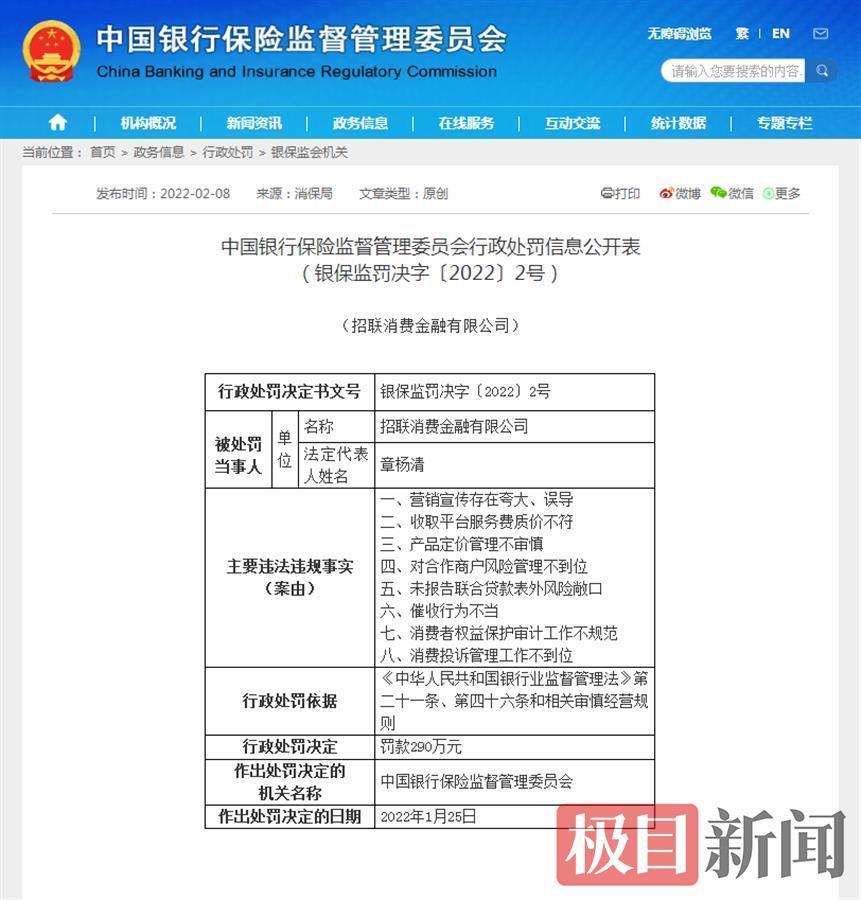 招联杉德畅刷暴力催收频遭客户投诉，曾因催收行为不当等问题被罚290万元