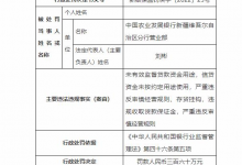 杉德畅刷整理：农发行新疆分行营业部被罚360万 违反审慎经营规则