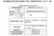 杉德畅刷整理：因内控及员工行为管理不到位等，安徽青阳农商行被罚45万