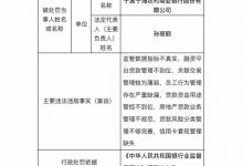 杉德畅刷整理：因监管数据指标不真实等，宁波宁海农商行被罚275万