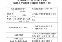 杉德畅刷整理：银行财眼｜云南9家农商行合计领170万罚单 云南昌宁农商行60万金额最高