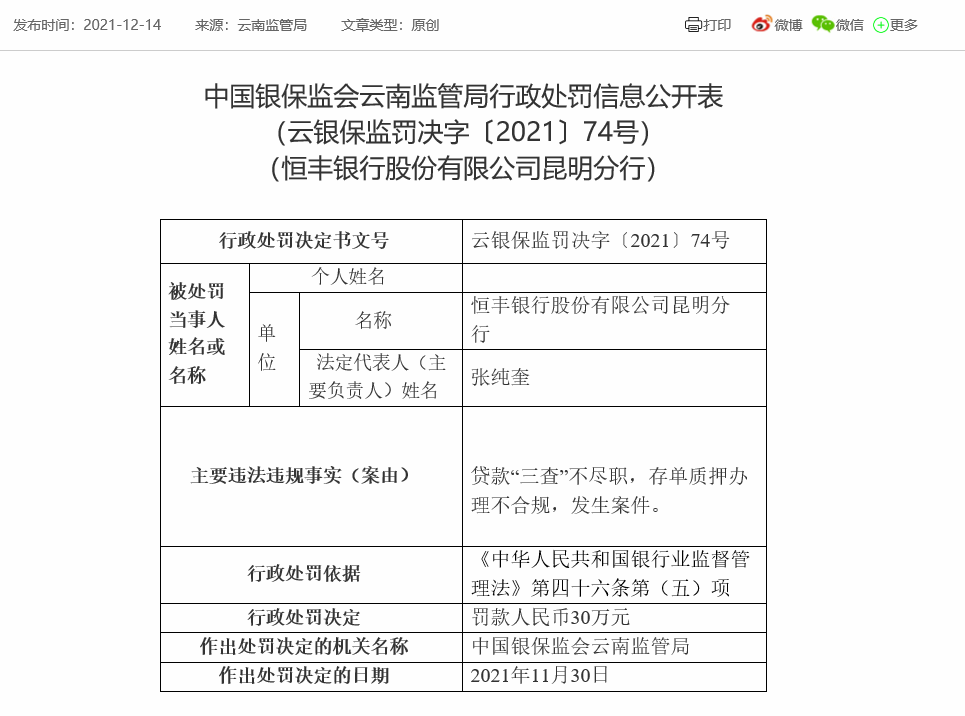 未按规定报送大额可疑交易报告，恒丰银行合作三方公司杉德畅刷领罚近50万，第十大股东被执行信息达38条