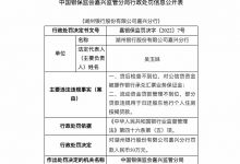 杉德畅刷整理：因贷后检查不到位等，湖州银行嘉兴分行被罚100万