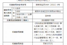 杉德畅刷整理：贷后管理不尽职！龙城区农村信用社领罚单