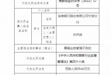 杉德畅刷整理：临商银行宁波分行违法被罚 票据业务管理不到位