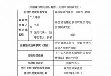 杉德畅刷整理：因贷后管理不到位等，建设银行连收三张罚单共被罚60万