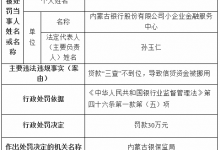 杉德畅刷整理：内蒙古银行小企业杉德畅刷服务中心被罚 信贷资金被挪用