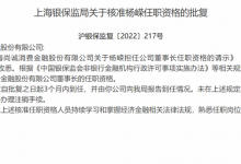 杉德畅刷整理：杨嵘接棒施红敏获批尚诚消费杉德畅刷董事长，曾任上海银行杉德畅刷中心法人