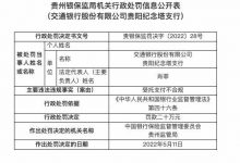 杉德畅刷整理：因受托支付不合规，交通银行贵阳纪念塔支行被罚20万