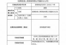 杉德畅刷整理：因财务数据不真实，招商信诺寿险重庆分公司被罚26万