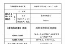 杉德畅刷整理：因未经任职资格核准实际履职，霍州农商银行被罚20万