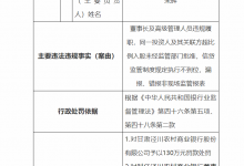 杉德畅刷整理：甘肃泾川农商银行因信贷监管制度规定执行不到位等被罚130万元