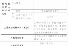 杉德畅刷整理：文安农商行被罚20万元：因贷前调查不尽职等多项违法违规事实