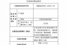 杉德畅刷整理：因贷后资金监控不力等，文安农商行被罚20万