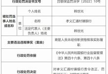 杉德畅刷整理：孝义汇通村镇银行违法被罚 大股东为山西银行