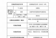 杉德畅刷整理：因高管未经核准实际履职，吕梁市农信合联社被罚30万