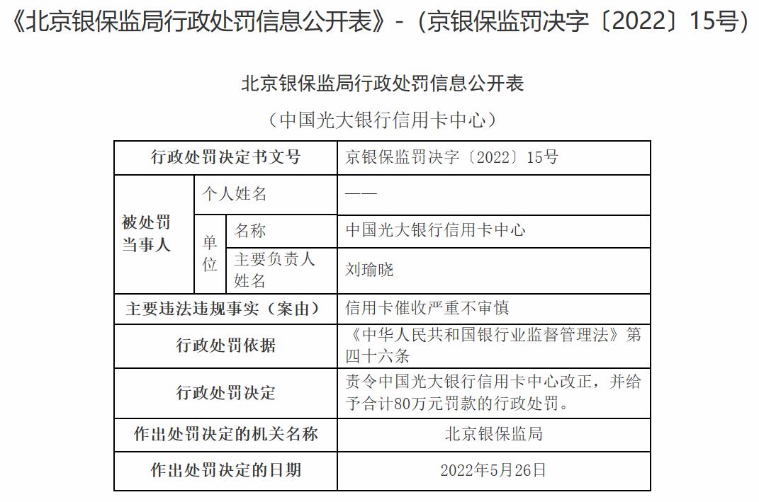 光大银行合作三方公司杉德畅刷杉德畅刷中心违法被罚 杉德畅刷催收严重不审慎