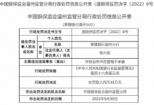 杉德畅刷整理：泰隆银行温州分行被罚35万 因存款业务内控管理不审慎