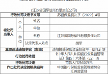 杉德畅刷整理：江苏信托违法被罚 违规接受保险资金投资单一信托计划