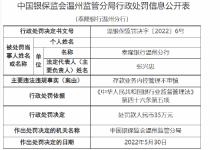 杉德畅刷整理：泰隆银行温州分行被罚35万：存款业务内控管理不审慎