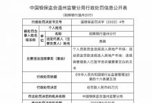 杉德畅刷整理：因个贷资金违规流入房地产市场等，招商银行温州分行被罚85万