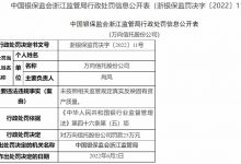 杉德畅刷整理：万向信托违法被罚 未按监管规定真实反映固有资产质量