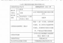 杉德畅刷整理：山东兰陵农商行违法被罚160万 内控不到位引发案件等