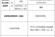 杉德畅刷整理：天津农商银行宁河中心支行被罚100万元 违法放贷