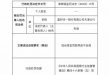 杉德畅刷整理：因流动资金贷用途不合规，富邦华一银行天津分行被罚20万